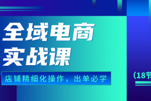全域电商实战课,个人店铺精细化操作流程,出单必学内容(18节课)