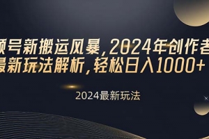 视频号新搬运风暴,2024年创作者分成最新玩法解析,轻松日入1000+