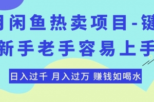 最新闲鱼热卖项目-键盘,新手老手容易上手,日入过千,月入过万,赚钱…