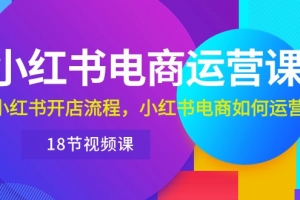 小红书·电商运营课:小红书开店流程,小红书电商如何运营(18节视频课)