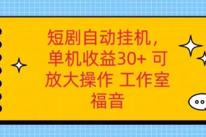 红果短剧自动挂机,单机日收益30+,可矩阵操作,附带(破解软件)+养机全流程