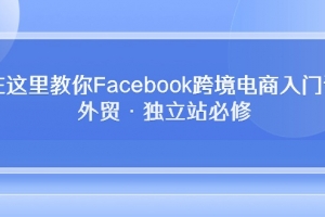 在这里教你Facebook跨境电商入门课,外贸·独立站必修(19节课)