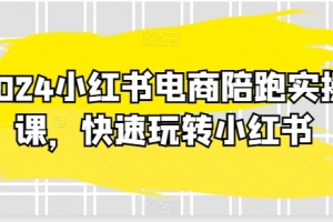 2024小红书电商陪跑实操课,快速玩转小红书,超过20节精细化课程