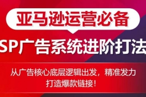 亚马逊运营必备: SP广告的系统进阶打法,从广告核心底层逻辑出发,精准发力打造爆款链接