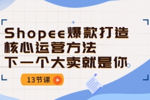 Shopee-爆款打造核心运营方法,下一个大卖就是你(13节课)