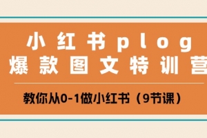 小红书 plog爆款图文特训营,教你从0-1做小红书(9节课)