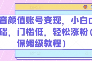 抖音颜值账号变现,小白0基础,门槛低,轻松涨粉(保姆级教程)