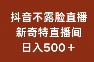 不露脸挂机直播,新奇特直播间,日入500+