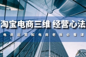 淘宝电商三维 经营心法:电商运营和电商老板必看课(59节课)