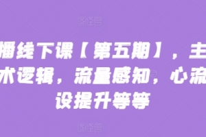 主播线下课【第五期】,主播话术逻辑,流量感知,心流建设提升等等