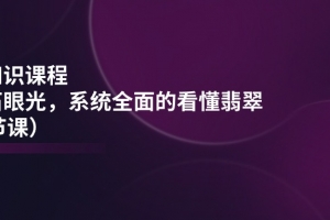 翡翠知识课程,用宝石眼光,系统全面的看懂翡翠(22节课)