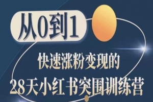 28天小红书突围训练营,从0到1快速涨粉变现