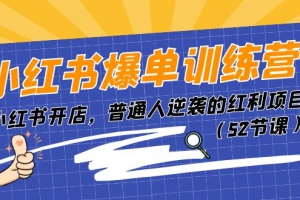 小红书爆单训练营,小红书开店,普通人逆袭的红利项目(52节课)