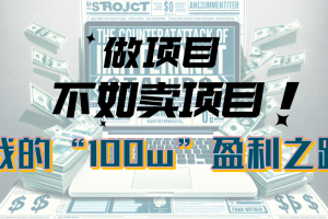 为什么做项目不如卖项目?我的100W+盈利之路