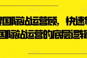 外贸国际站运营顾问,快速掌握国际站运营的底层逻辑