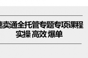 速卖通 全托管专题专项课程,实操 高效 爆单(11节课)