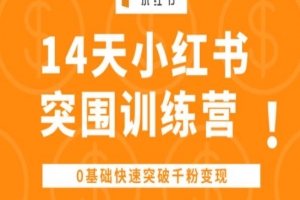 14天小红书突围训练营 ,0基础快速突破千粉变现