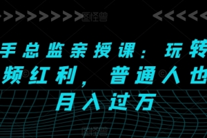 快手总监亲授课:玩转短视频红利,普通人也能月入过万