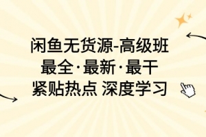 闲鱼无货源-高级班,最全·最新·最干,紧贴热点 深度学习(17节课)