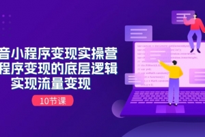 抖音小程序变现实操营,小程序变现的底层逻辑,实现流量变现(10节课)