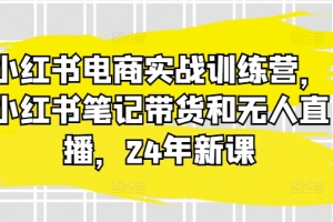 小红书电商实战训练营,小红书笔记带货和无人直播,24年新课