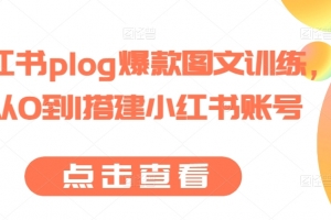 小红书plog爆款图文训练,从0到1搭建小红书账号