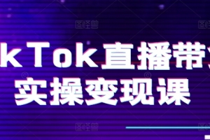 TikTok直播带货实操变现课:系统起号、科学复盘、变现链路、直播配置、小店操作流程、团队搭建等。