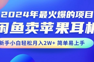 2024年最火爆的项目,闲鱼卖苹果耳机,新手小白轻松月入2W+简单易上手