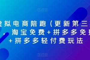 虚拟电商陪跑(更新第三期),淘宝免费+拼多多免费+拼多多轻付费玩法