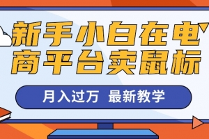 新手小白在电商平台卖鼠标月入过万,最新赚钱教学