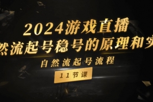 2024游戏直播-自然流起号稳号的原理和实战,自然流起号流程(11节)