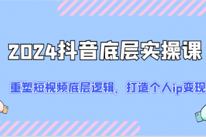 2024抖音底层实操课:重塑短视频底层逻辑,打造个人ip变现(52节)