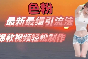 色粉最新最细引流法,七天螺旋起号法,爆款视频轻松制作