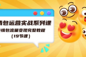 表情包运营实战系列课,表情包流量变现完整教程(19节课)