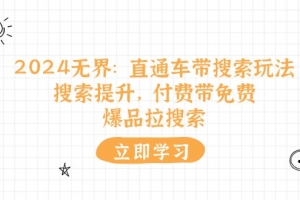 2024无界直通车带搜索玩法,搜索提升,付费带免费,爆品拉搜索