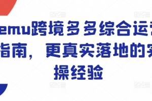 Temu跨境多多综合运营指南,更真实落地的实操经验