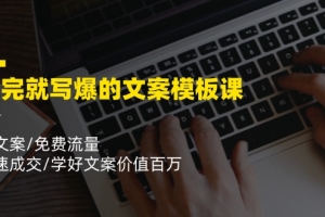 看完就写爆的文案模板课,好文案/免费流量/快速成交/学好文案价值百万