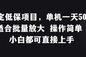 稳定低保项目,单机一天50+适合批量放大 操作简单 小白都可直接上手