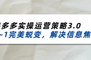 2024_2025拼多多实操运营策略3.0,0~1完美蜕变,解决信息焦虑(38节)