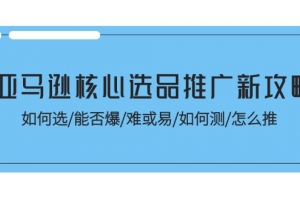 亚马逊核心选品推广新攻略!如何选/能否爆/难或易/如何测/怎么推