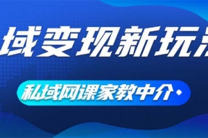 私域变现新玩法,网课家教中介,只做渠道和流量,让大学生给你打工、0…