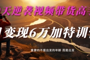 30天逆袭视频带货高手,单月变现6万加特训营-麦子甜