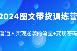 2024图文带货训练营,普通人实现逆袭的流量+变现密码(87节课)