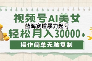 视频号AI美女跳舞,轻松月入30000+,蓝海赛道,流量池巨大,起号猛,无…