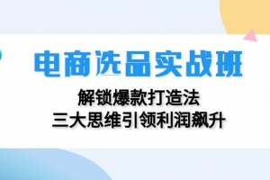 电商选品实战班:解锁爆款打造法,三大思维引领利润飙升