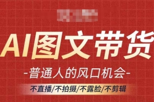 AI图文带货流量新趋势,普通人的风口机会,不直播/不拍摄/不露脸/不剪辑,轻松实现月入过万