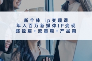 新个体ip变现课,年入百万新媒体IP变现,路径篇+流量篇+产品篇