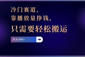 冷门赛道,靠播放量挣钱,只需要轻松搬运,日赚300+