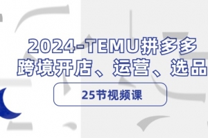 2024-TEMU拼多多·跨境开店、运营、选品(25节视频课)