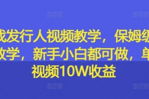游戏发行人视频教学,保姆级实操教学,新手小白都可做,单条视频10W收益